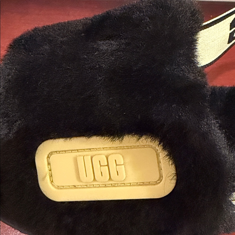 Ugg Fluff Yeah Disco Slides Black And Yellow Sz6 View 3